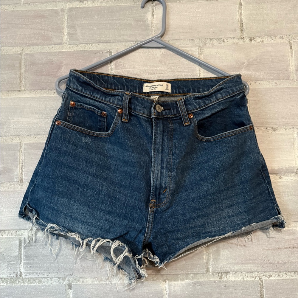 Abercrombie & Fitch Blue High-Rise Denim Shorts
